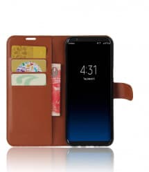 Galaxy S8 Plus Rugged Leather Card Holder Wallet Case With Latch
