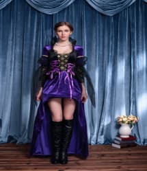 Halloween Masquerade Ball Fancy Evil Queen Purple Dress Costume