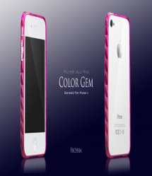 More Color Gem Polymer Jelly Ring for iPhone 4 AP13-024 (Fuchsia Pink)
