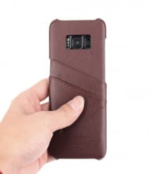 Genuine Leather Back Card Holder Case for Galaxy S8