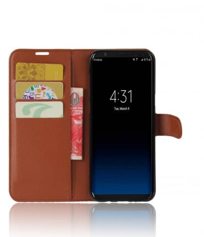 Galaxy S8 Rugged Leather Card Holder Wallet Case With Latch