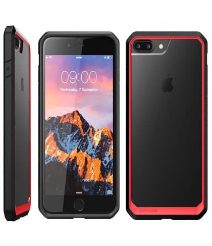 SUPCASE Unicorn Beetle Series Hybrid Clear Case for iPhone 7 Plus - Red Black