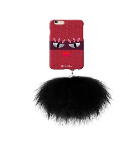 Iphoria Collection Monster au Portable Gossamer Red iPhone 6 6s Plus Case with Pom Pom
