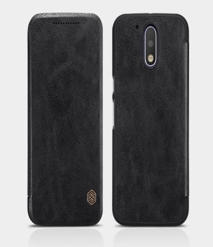 Genuine Leather Flip Case For Moto Z