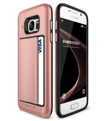 VRS Design Damda Hard Credit Card ID Holder Case For Galaxy S7 Rose Gold