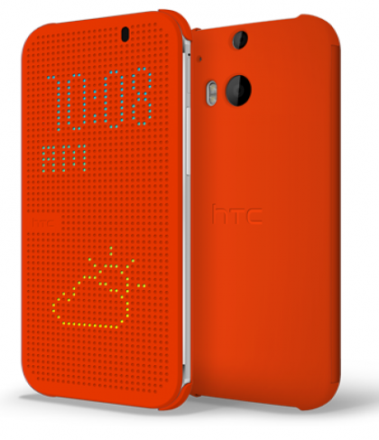 HTC M8 Dot View Case Orange