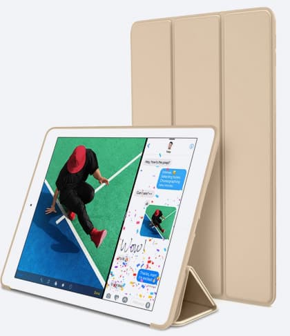 Silicone Case With Smart Cover for iPad 9.7-inch 5th Gen Gold
