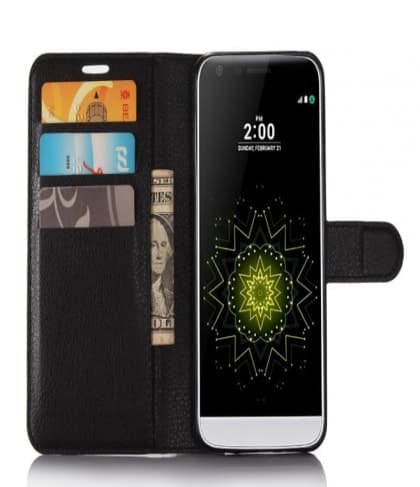 Genuine Leather Wallet Case for Latch for LG G6
