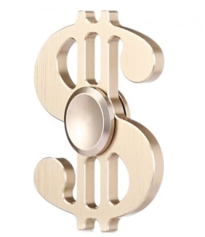 Dollar $ Shape Fidget Spinner Gold