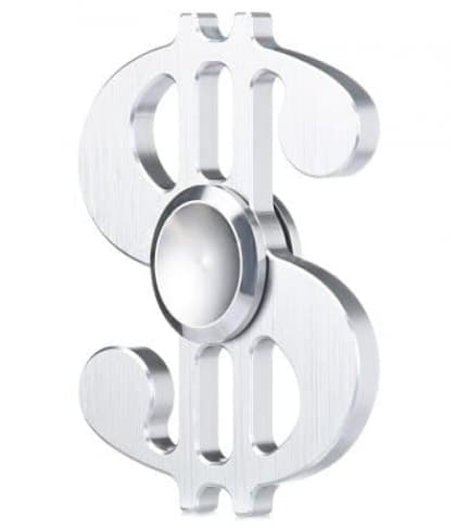 Dollar $ Shape Fidget Spinner Silver