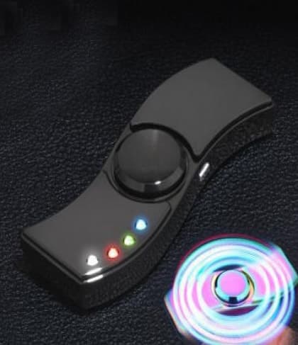 USB Charged LED Fidget Spinner Metal Wave